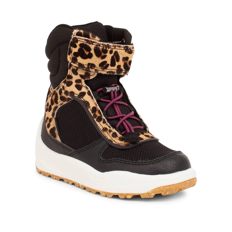 Malik Midcut Boot Teen - Black/Brown Leo