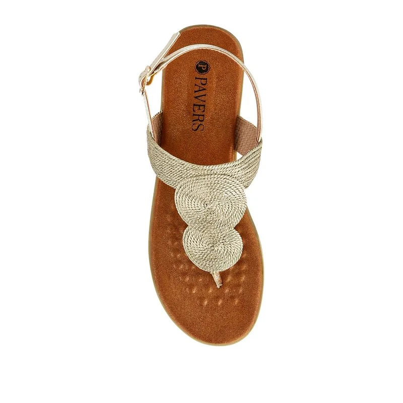 Buckled Toe Post Sandals - BAIZH41050 / 327 218 - Gold