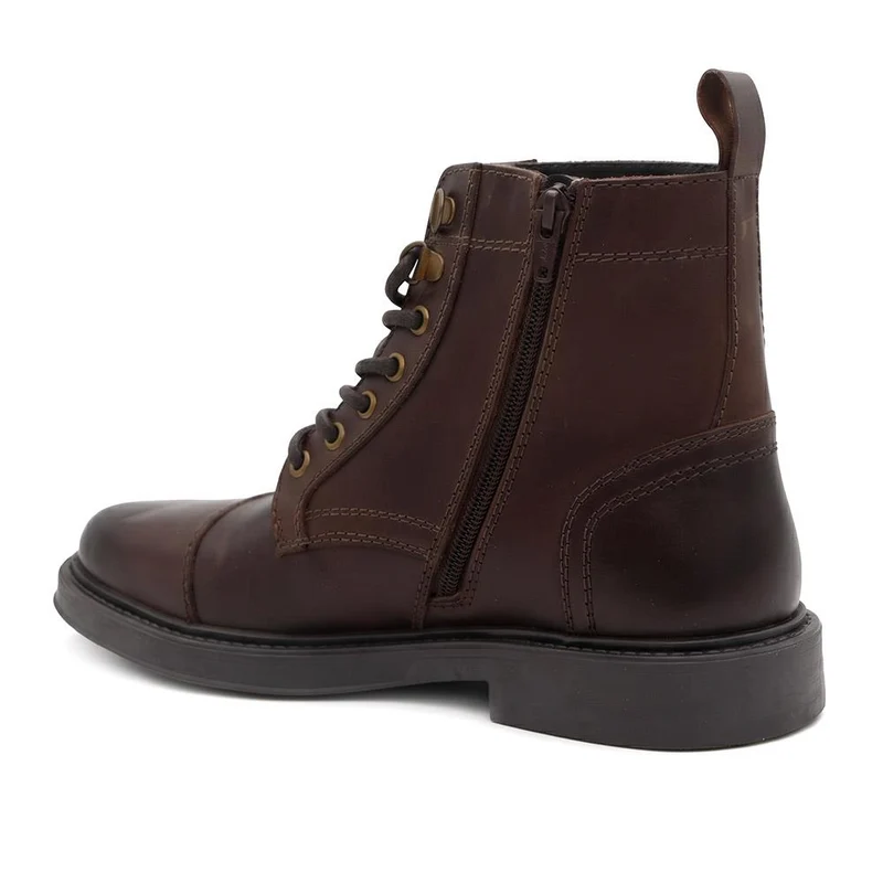 Leather Casual Lace Up Boots - JFOOT44019 / 330 430 - Brown