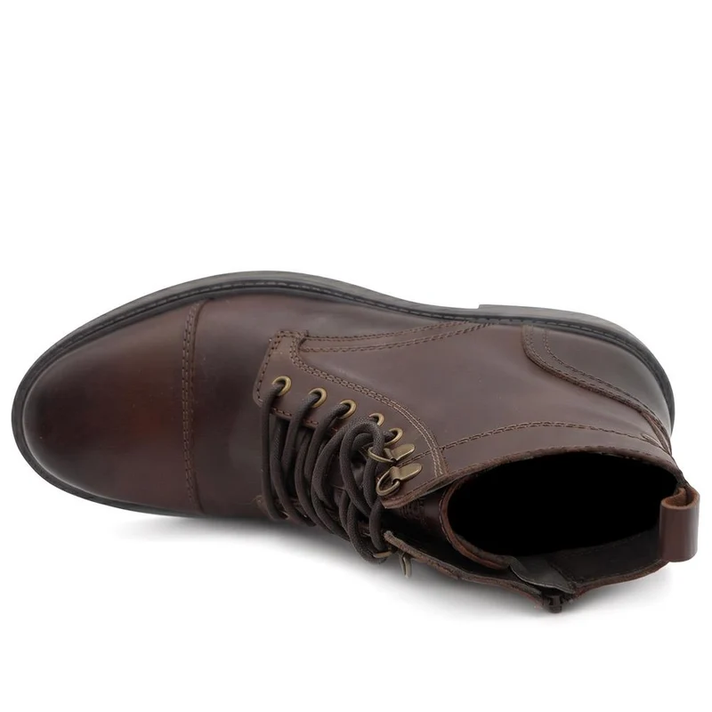 Leather Casual Lace Up Boots - JFOOT44019 / 330 430 - Brown
