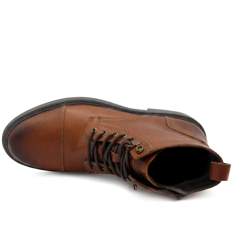 Leather Casual Lace Up Boots - JFOOT44019 / 330 430 - Cognac