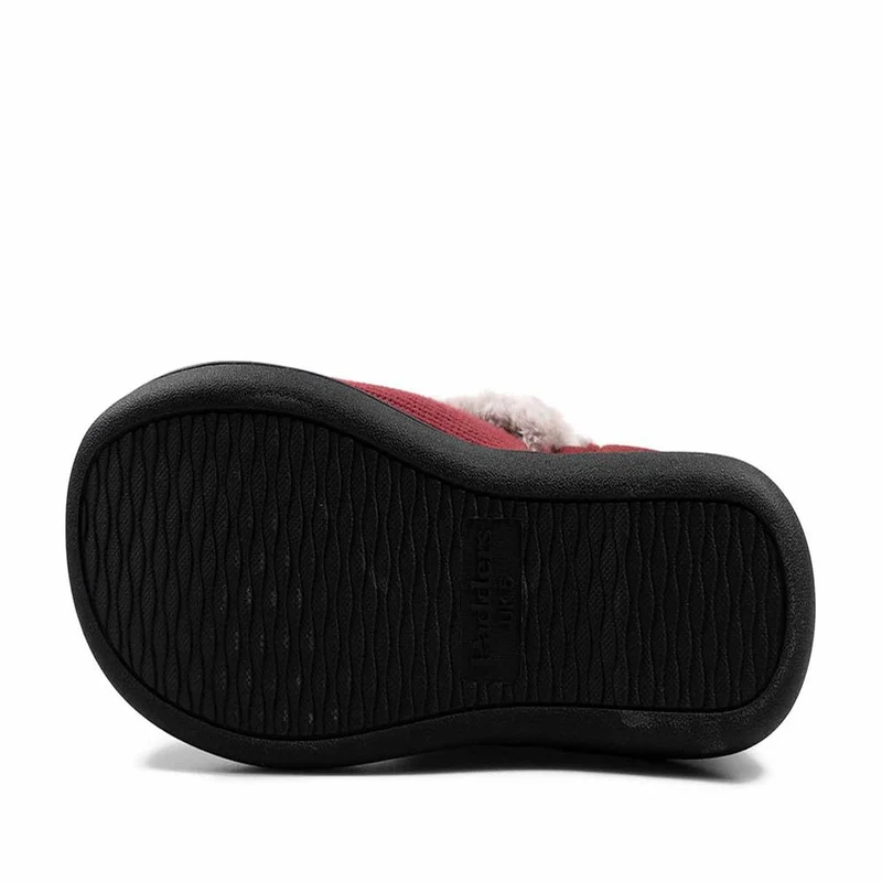 Padders Ladies Slippers 2E Side Stitched Washable - DORA - Dora / null - Bordeaux Combi