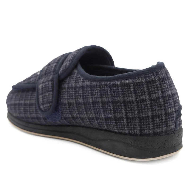 Wide Fit Dual Touch Fasten Slippers - QING40030 / 326 483 - Navy