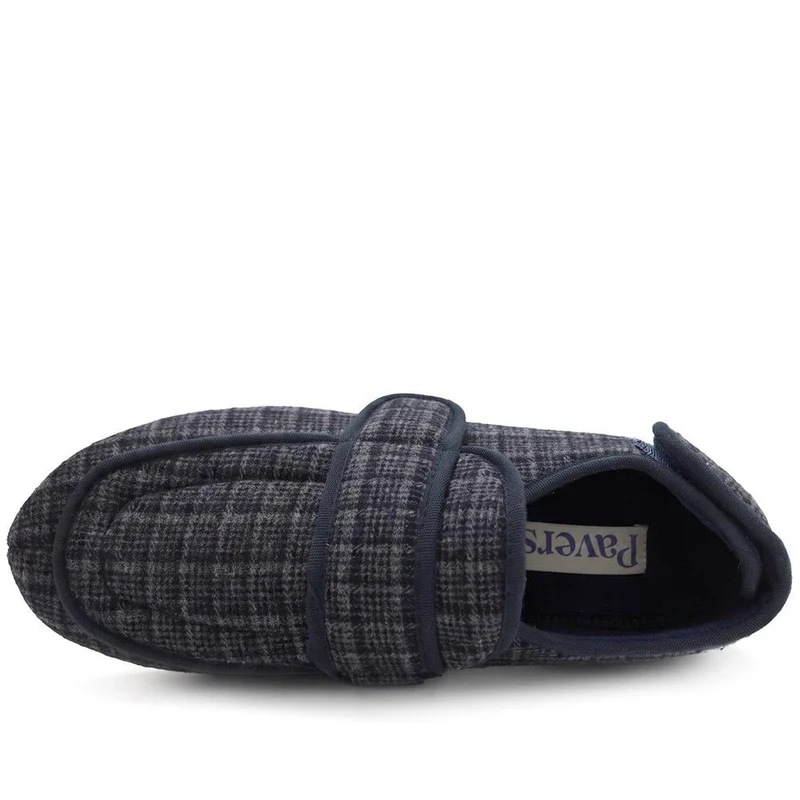 Wide Fit Dual Touch Fasten Slippers - QING40030 / 326 483 - Navy