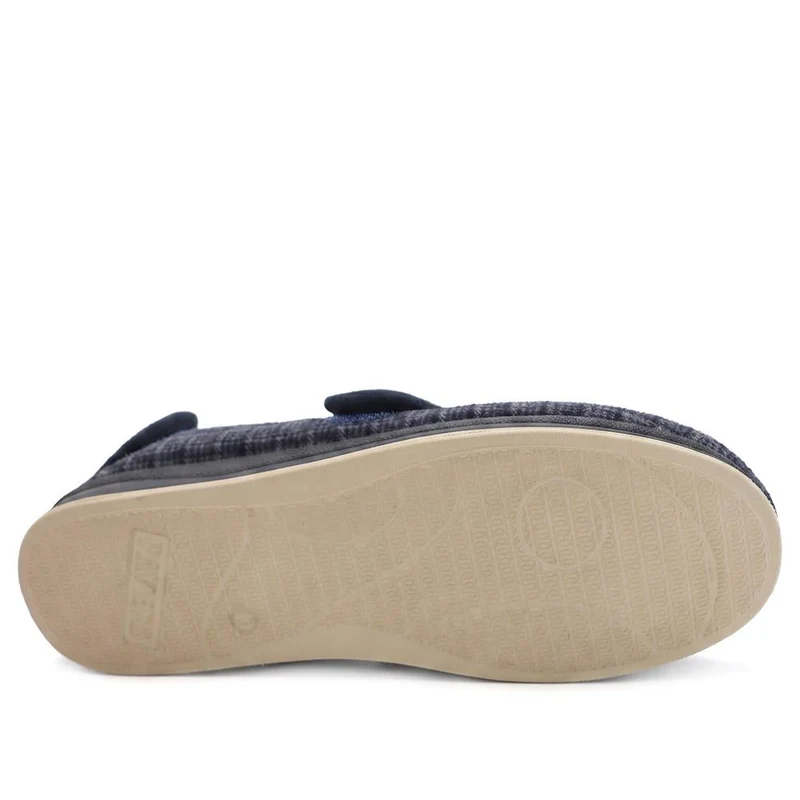 Wide Fit Dual Touch Fasten Slippers - QING40030 / 326 483 - Navy
