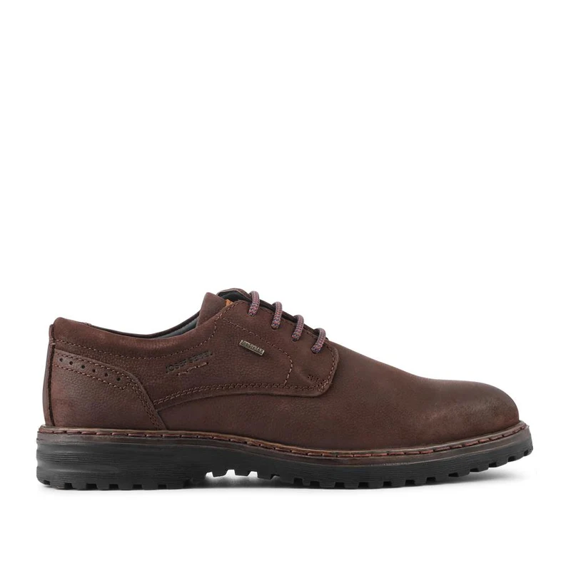 Wide-Fit Water-Resistant Leather Shoes - JOSEF41510 / 327 050 - Dark Brown