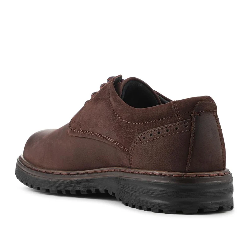 Wide-Fit Water-Resistant Leather Shoes - JOSEF41510 / 327 050 - Dark Brown