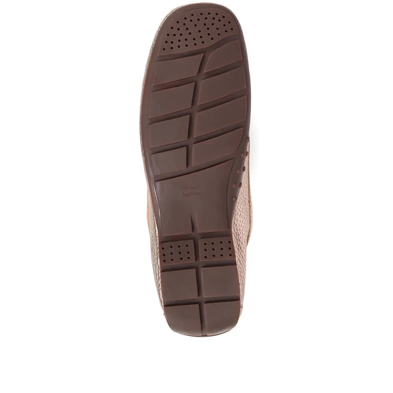 Casual Leather Moccasins - VAN37517 / 323 823 - Gold