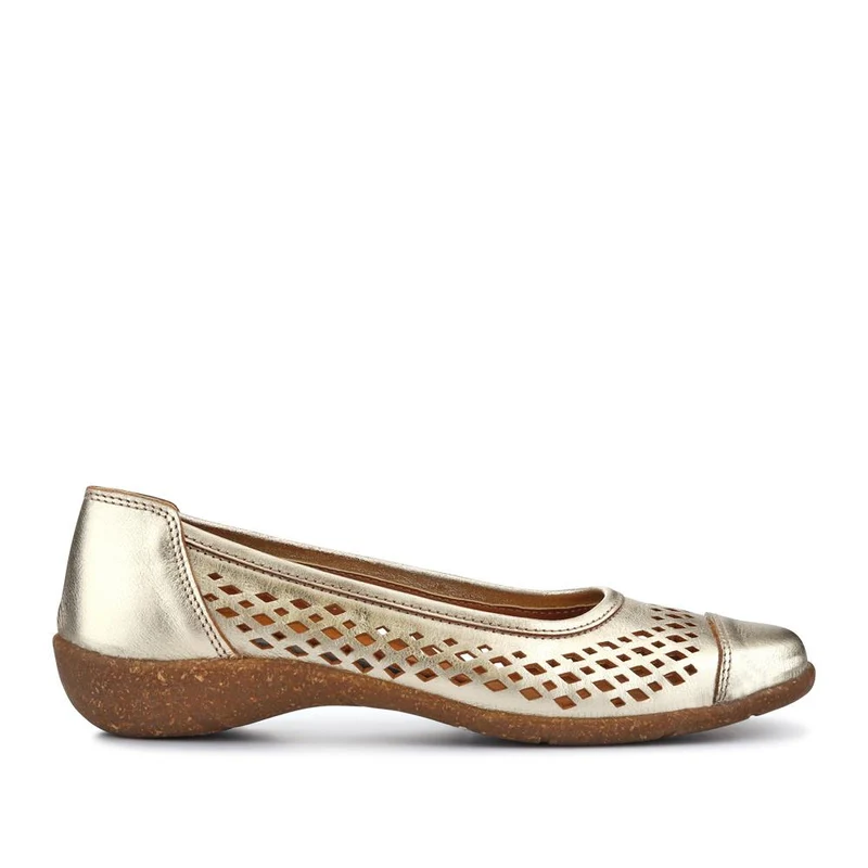 Breathable Leather Pumps - HAK41011 / 327 465 - Gold
