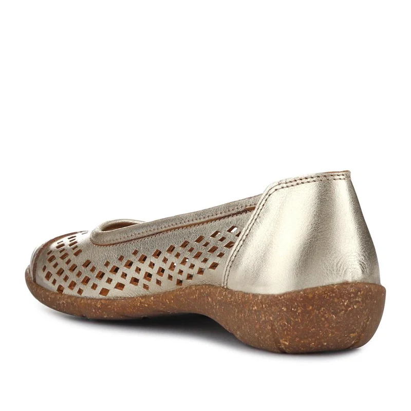 Breathable Leather Pumps - HAK41011 / 327 465 - Gold