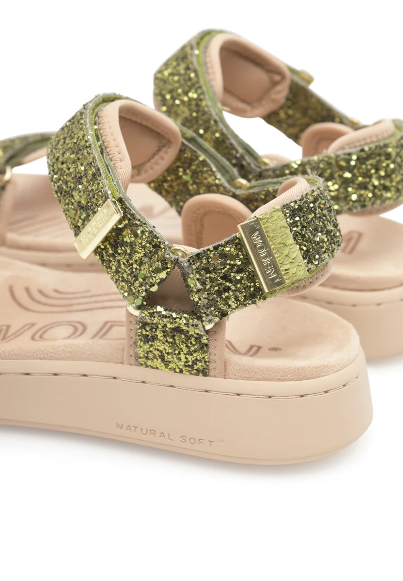 Line Glitter - Bambus Green