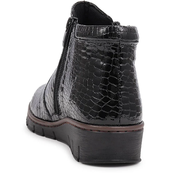 Leather Ankle Boots - LUCK40001 / 326 380 - Black Patent Croc