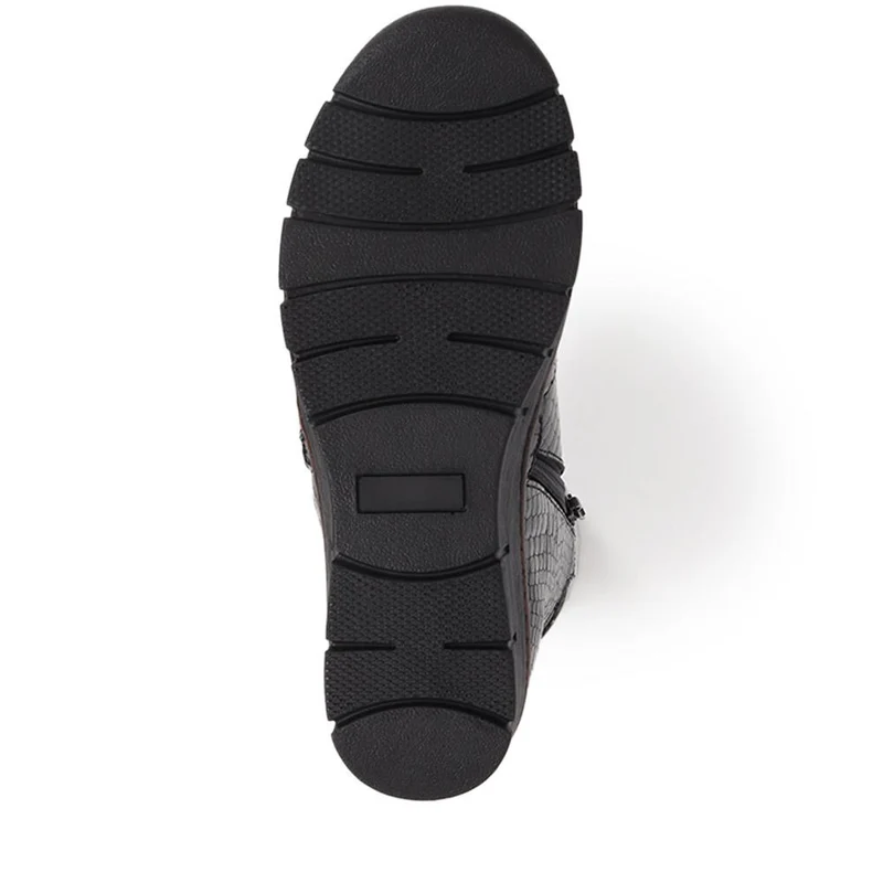 Leather Ankle Boots - LUCK40001 / 326 380 - Black Patent Croc