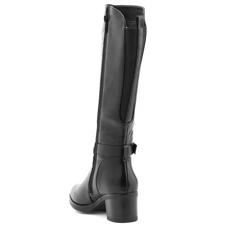 Block-Heeled Long Boots - WK40013 / 326 375 - Black