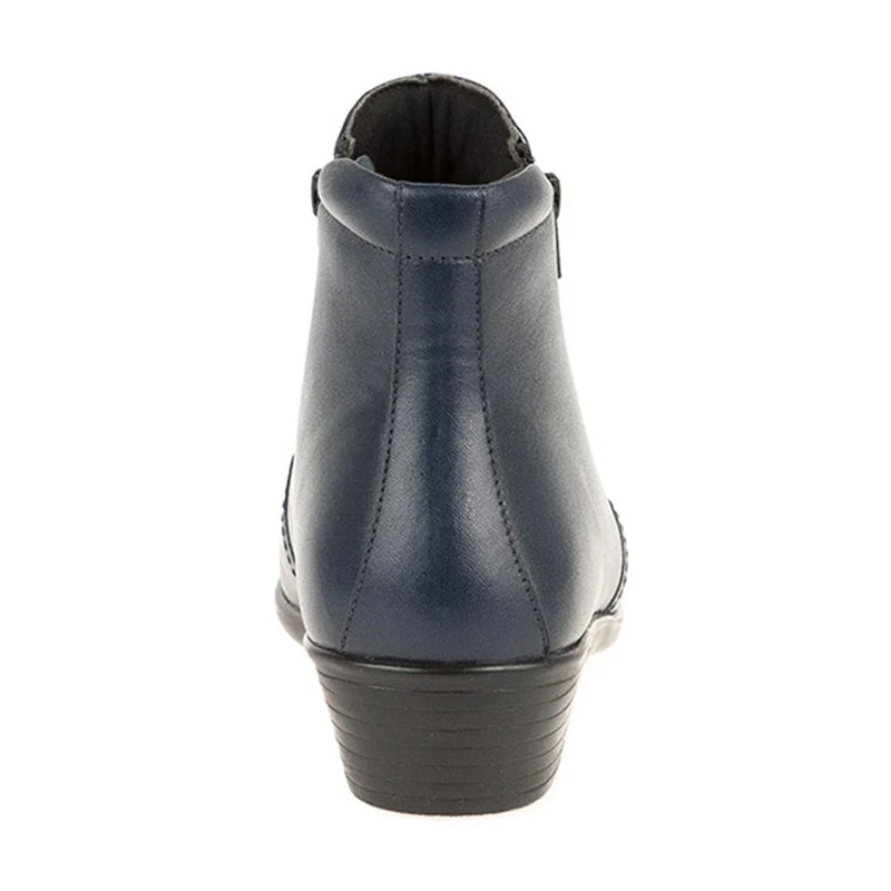 Leather Ladies Ankle Boots - HSKEMP1811 / 146 311 - Navy