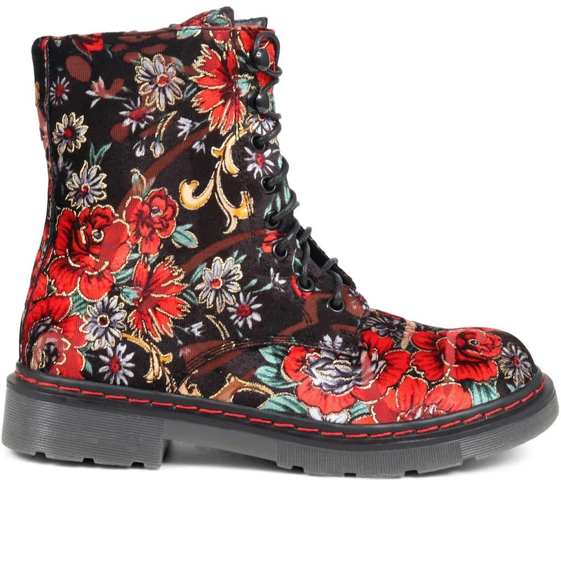 Casual Ankle Boots - WBINS38035 / 324 118 - Floral