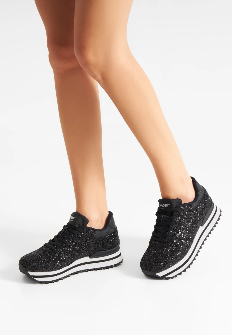 Ronja Plateau Glitter - Black