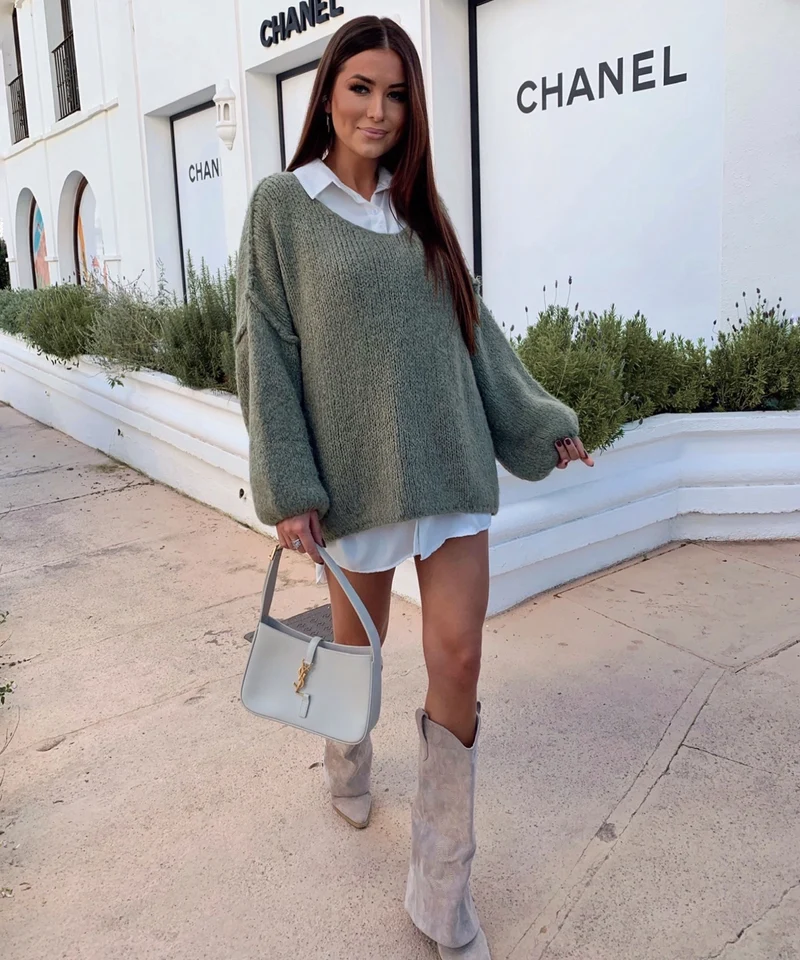 Bluse Carlota Lang Weiß