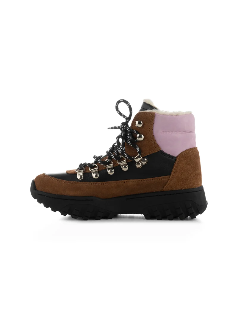 Iris Track Leather Suede - Black/Brown
