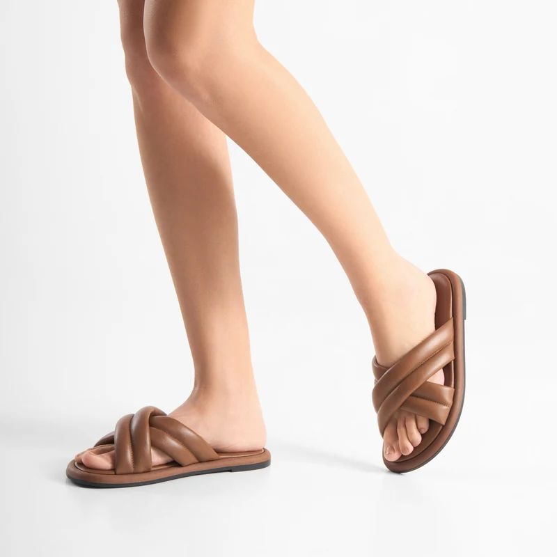 Lotta Cross Mule - Tan