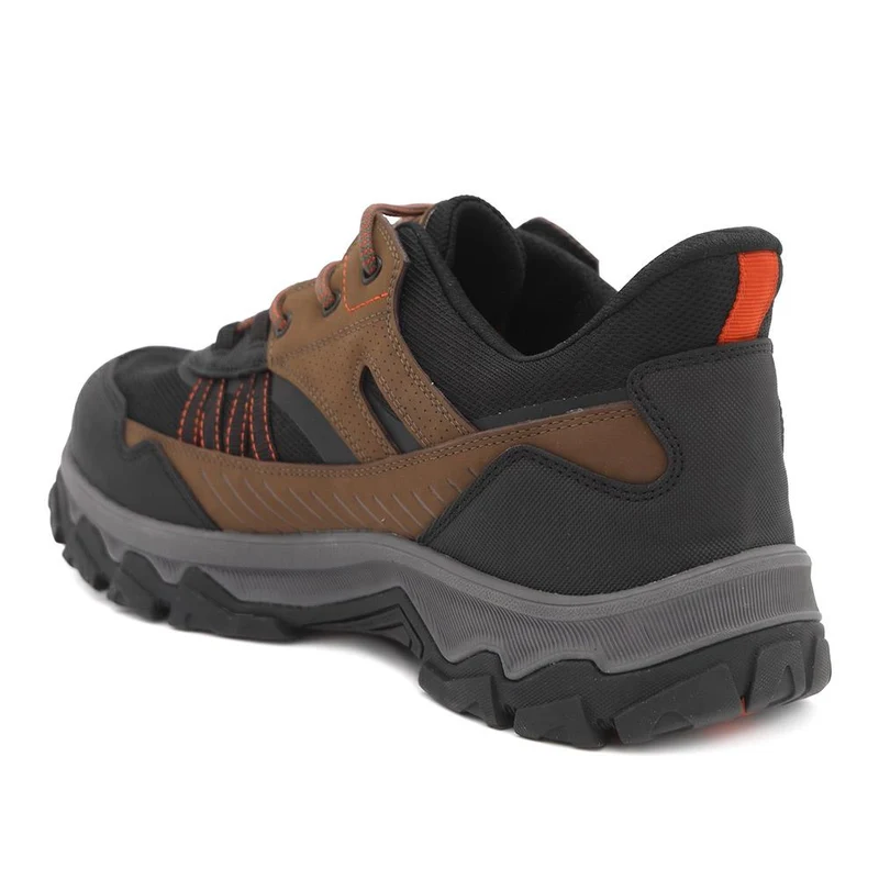 Rugged Slip On Bungee Lace Walking Trainers - FOCUS44000 / 330 473 - Brown-Black