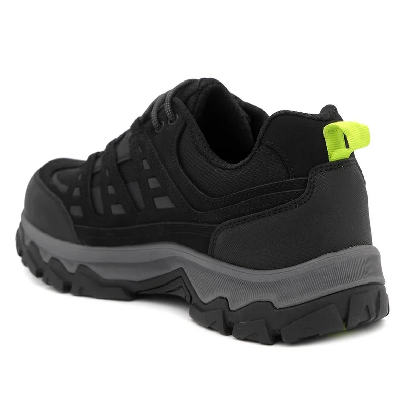 Extra Wide Leather Walking Trainers - FOCUS44001 / 330 474 - Black