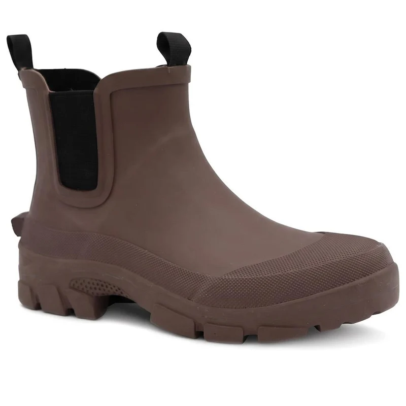 Wide Fit Rubber Ankle Boots - RAI42002 / 328 518 - Dark Brown