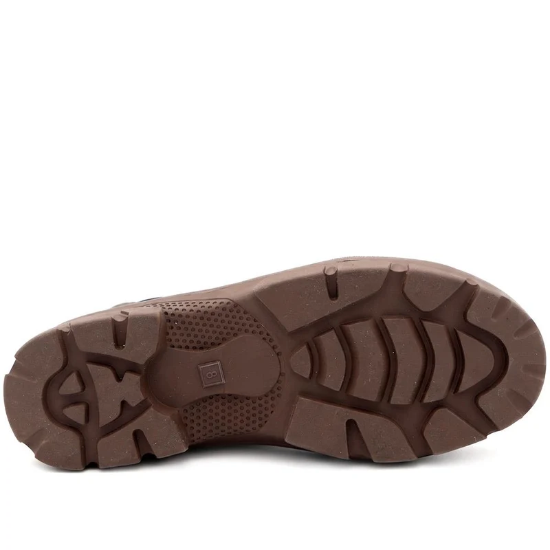 Wide Fit Rubber Ankle Boots - RAI42002 / 328 518 - Dark Brown
