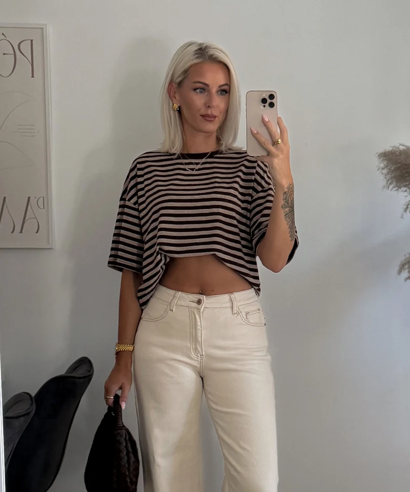 Streifen Shirt Tailou Braun