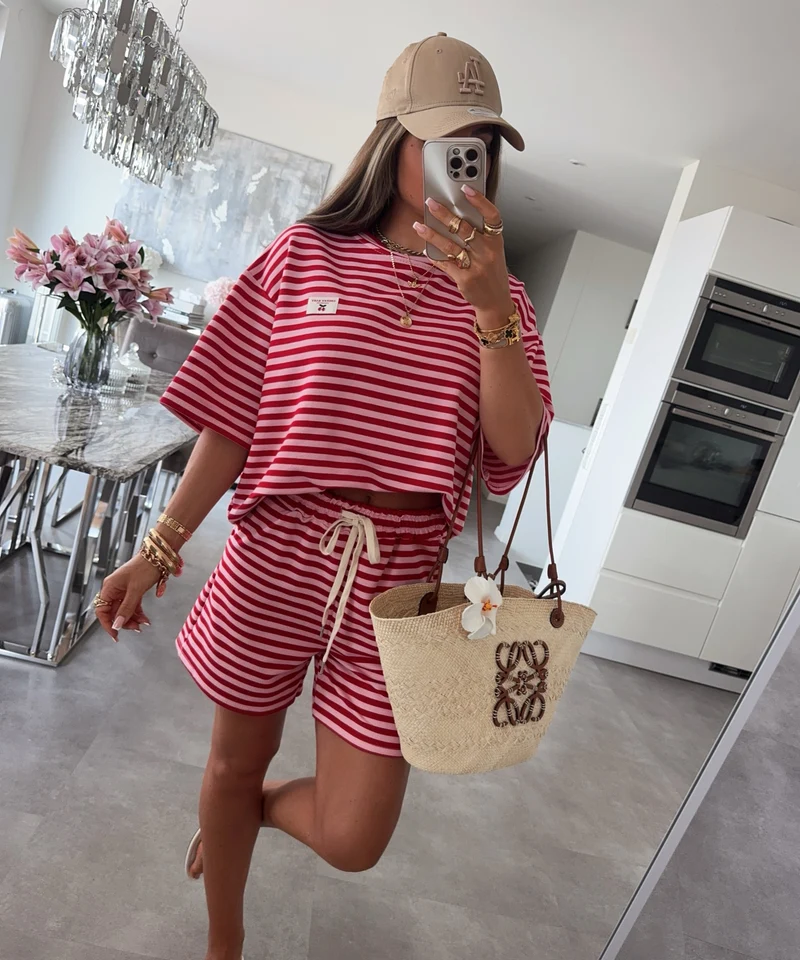 T-Shirt Cleo Streifen Rot