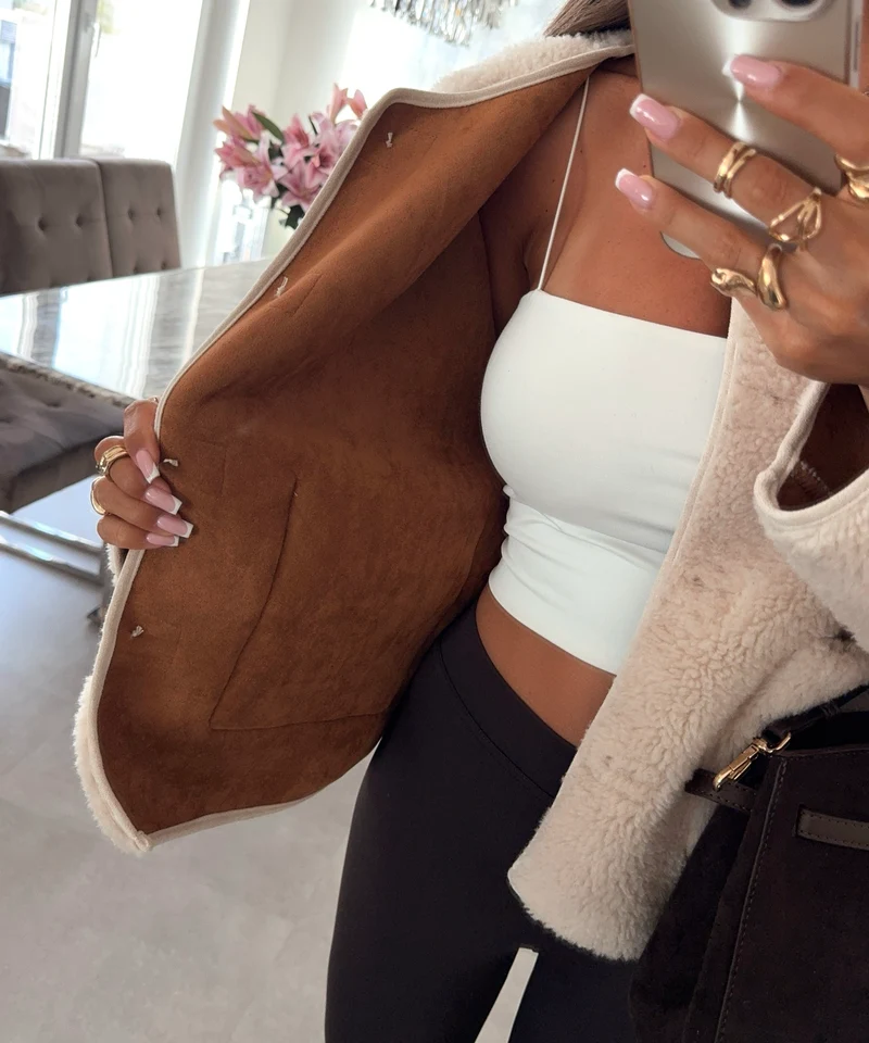 Teddy Jacke Anea Beige