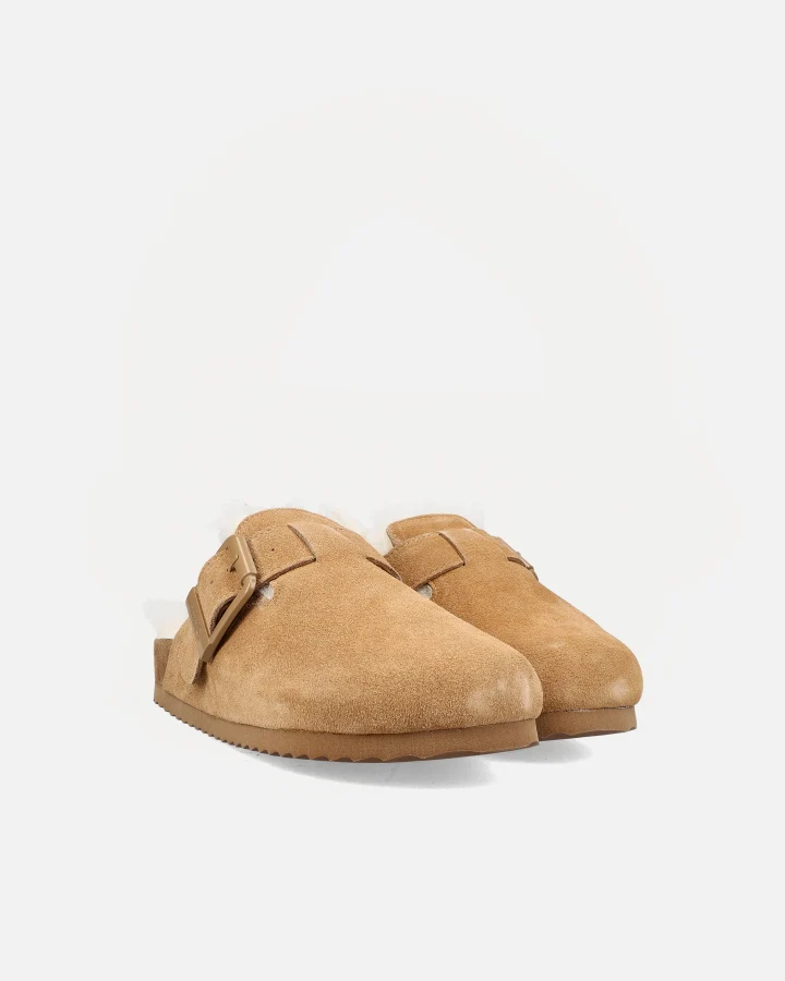 FURRY SABOT REAL SHEEPSKIN | Tan