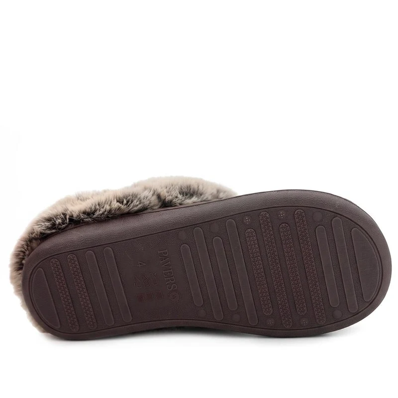 Wide Fit Soft Mule Slippers - GALOP42017 / 328 610 - Chocolate