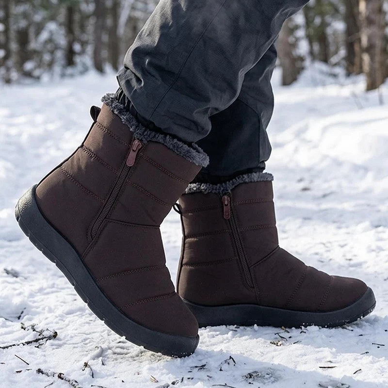 Wide Fit Twin Zip Weather Boots - ACADE38005 / 324 547 - Chocolate