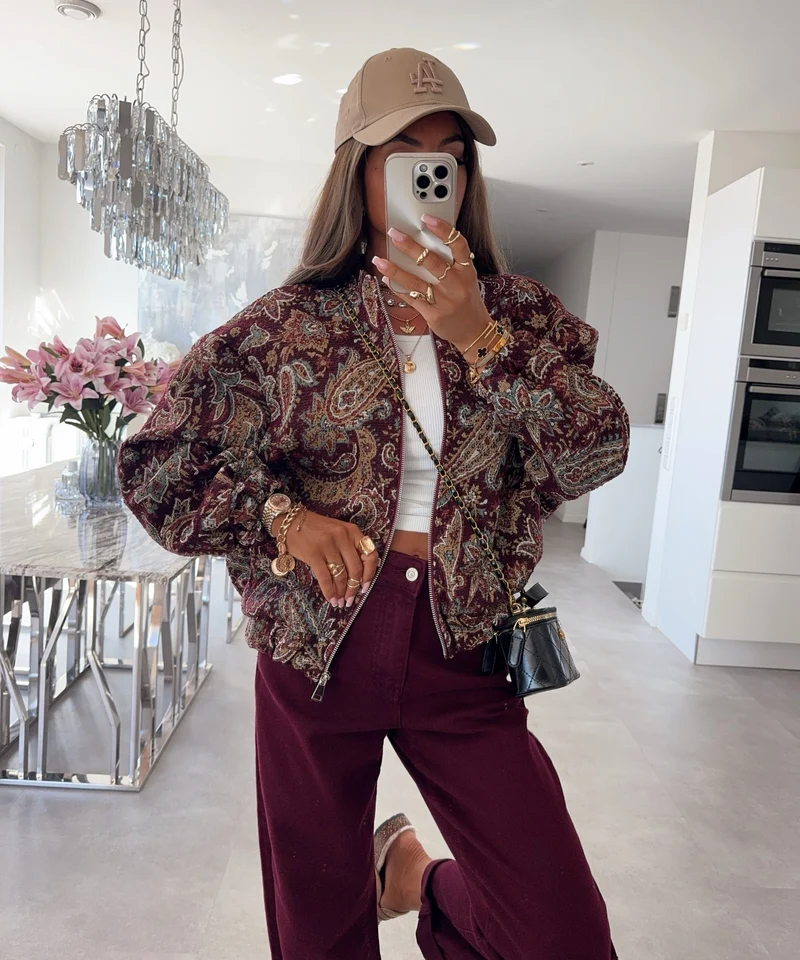 Paisley Bomberjacke Bella Bordeaux