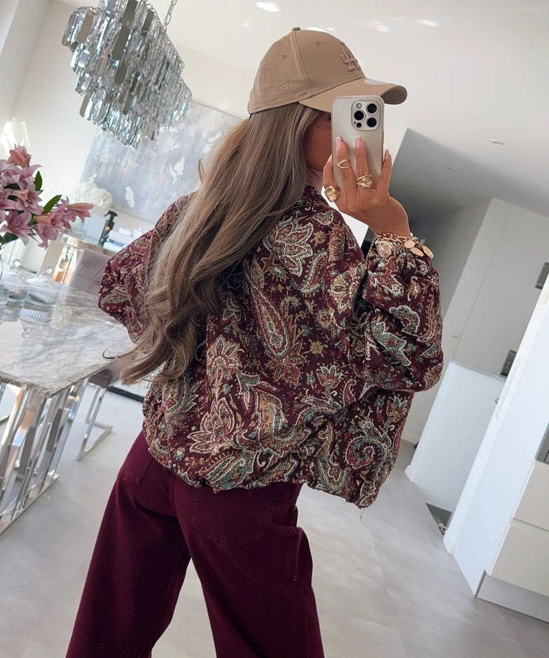 Paisley Bomberjacke Bella Bordeaux