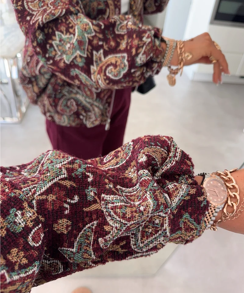 Paisley Bomberjacke Bella Bordeaux