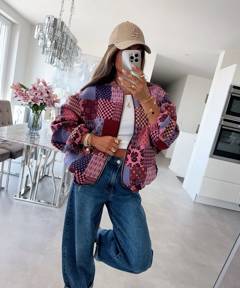 Patchwork Jacke Verona Pink