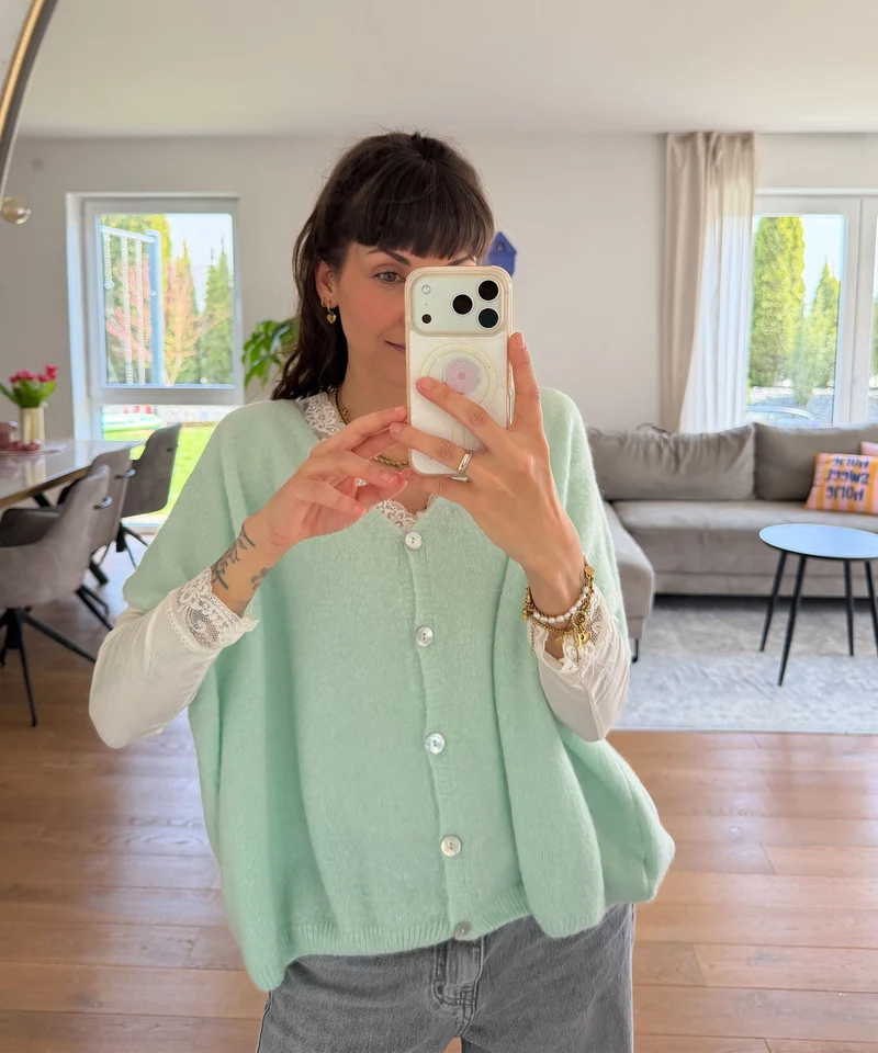 Kurzarm Cardigan Liz Mint