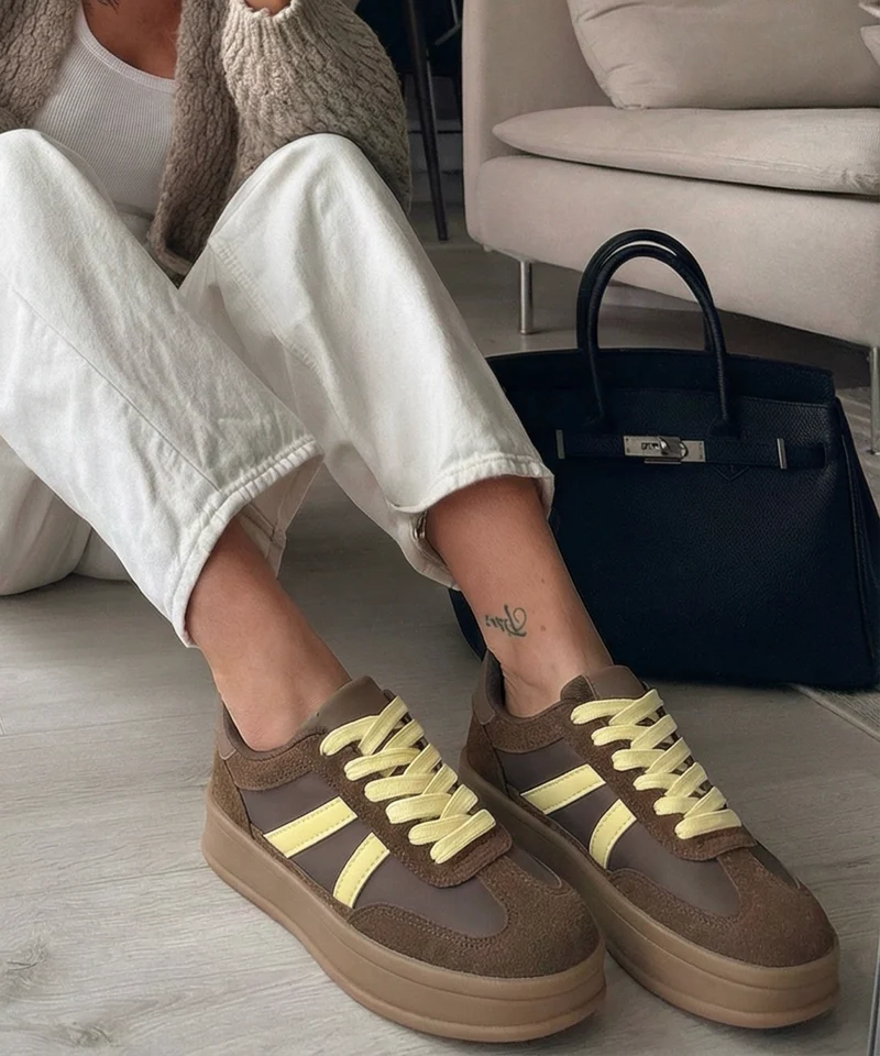 Sneaker Camille Braun Gelb