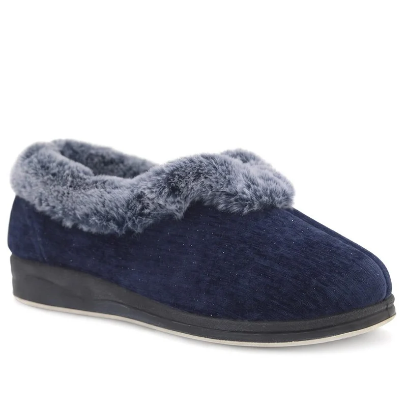 Wide Fit Faux Fur Memory Foam Slippers - QING44002 / 329 840