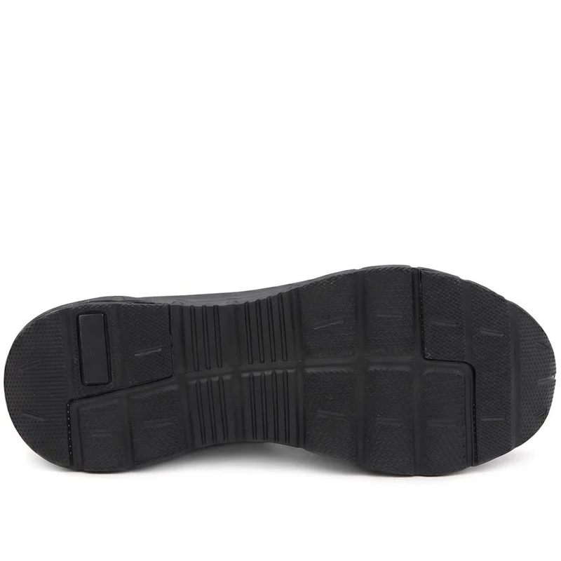 Wide Fit Memory Foam Sporty Trainers - BOJIE44003 / 330 185 - Black