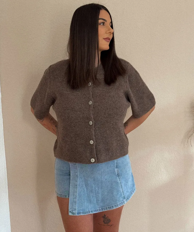 Kurzarm Strickjacke Jesse Braun