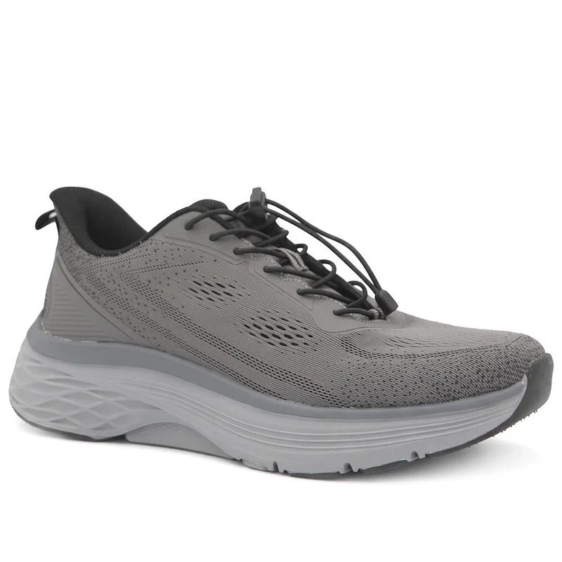 Wide Fit Sporty Bungee Lace Trainers - BOJIE44010 / 330 186 - Grey