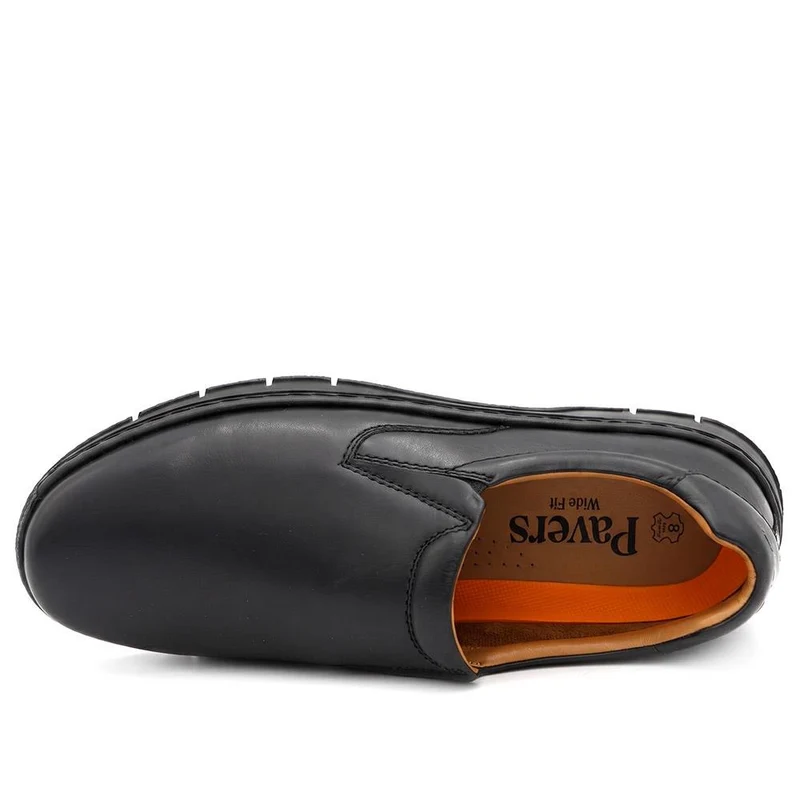 Wide Fit Leather Smart Slip On Shoes - PRFEM44015 / 330 422 - Black