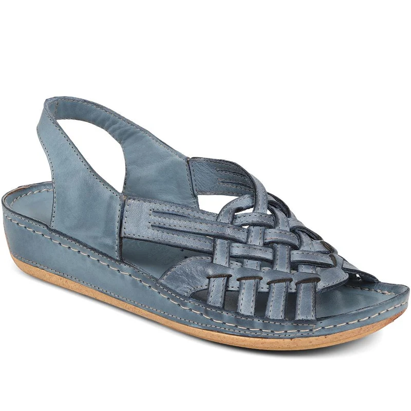 Soft Leather Slip-On Sandals - KARY39009 / 325 512