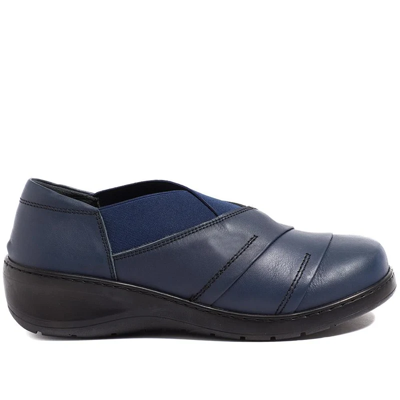 Extra-Wide Fit Slip On Shoes - MEGHAN / 320 189 - Navy