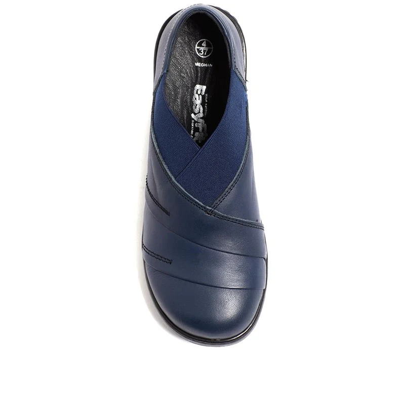 Extra-Wide Fit Slip On Shoes - MEGHAN / 320 189 - Navy