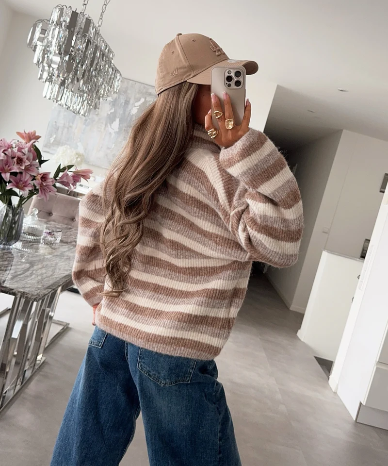 Zip Strickjacke Vianne Taupe