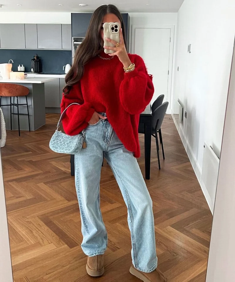 Oversize Pullover Nata Rot